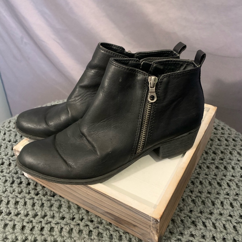 Black indigo booties